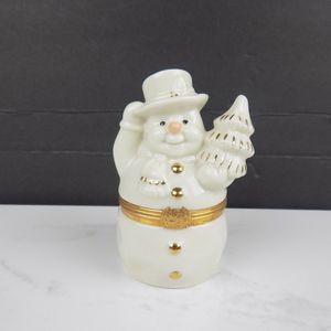 Lenox Treasures - The Snowman's Surprise Box - Porcelain Hinged Snowman